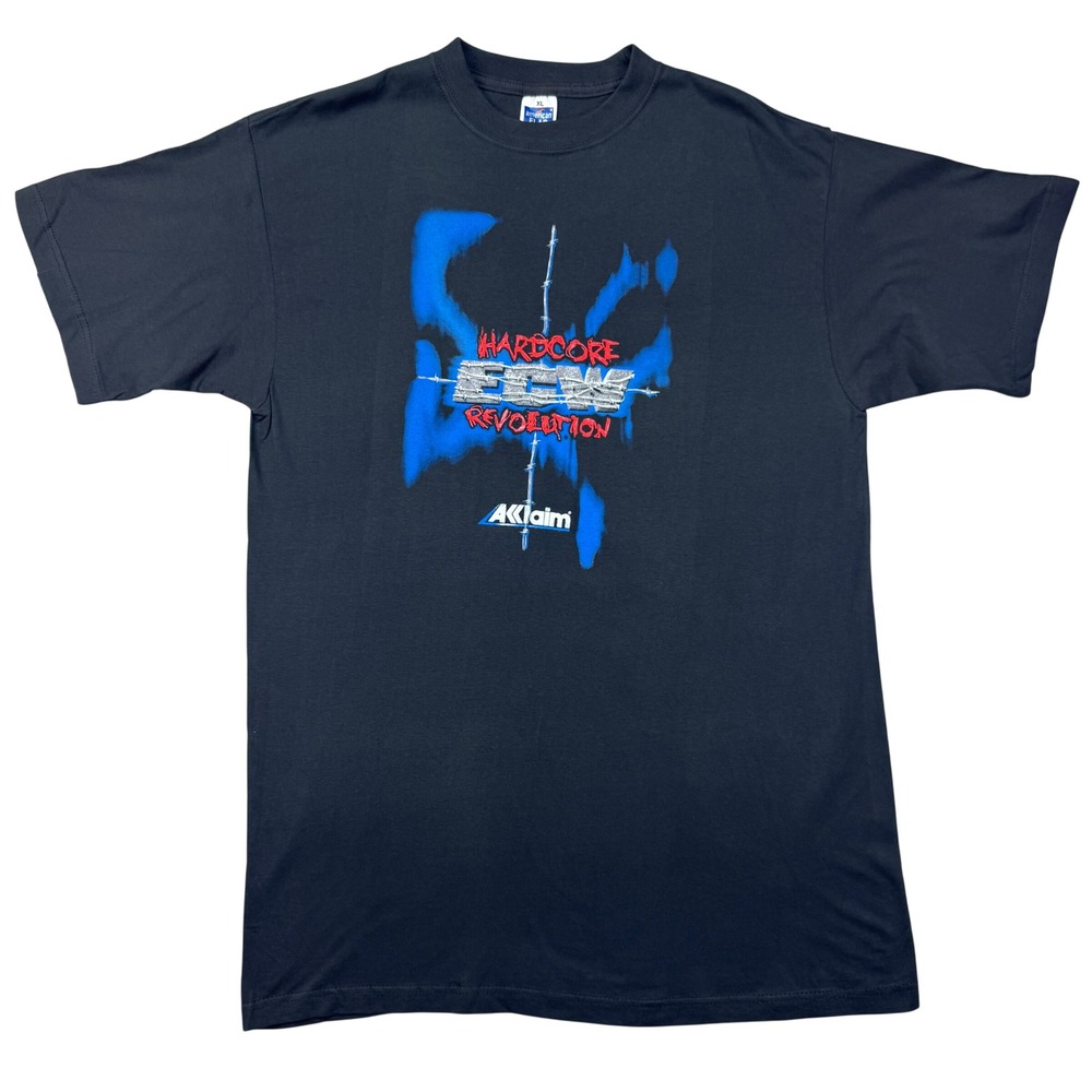 Vintage ECW Hardcore Revolution Acclaim‎ Wrestling Promo T-Shirt Mens XL Black